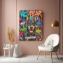 Modernes Wandbild „No Fear Dobermann“ – Leinwandbild im Street-Art-Stil