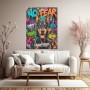 Modernes Wandbild „No Fear Dobermann“ – Leinwandbild im Street-Art-Stil