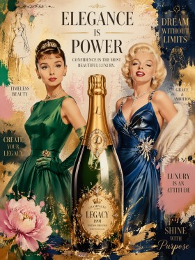 Elegance is Power – Glamour Kunstwerk als Leinwandbild