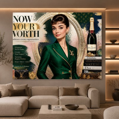 Elegante Ikone in Smaragdgrün – Luxus Wandbild als Fine Art Print