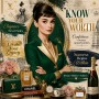 Eleganz in Smaragd – Kunstwerk auf Leinwand mit Fashion-Porträt