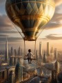 Himmelsreise über der Skyline – Leinwandbild & Modernes Wandbild