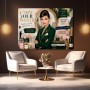 Luxus-Porträt in Smaragdgrün – Modernes Wandbild als Leinwandbild
