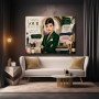 Luxus-Porträt in Smaragdgrün – Modernes Wandbild als Leinwandbild