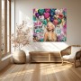 Pop-Art-Diva Marilyn Monroe mit Herzballons – Modernes Wandbild Leinwandbild