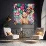 Pop-Art-Diva Marilyn Monroe mit Herzballons – Modernes Wandbild Leinwandbild