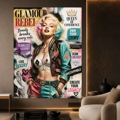 Glamour Marilyn Monroe Rebel Wandbild als Fine Art Print
