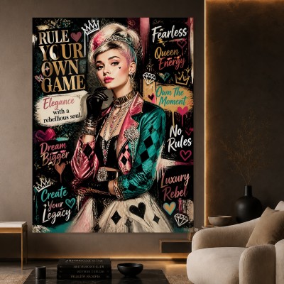 Audrey Hepburn Pop-Art Queen Energy Wandbild als Fine Art Print
