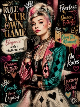 Audrey Hepburn Pop-Art Queen Energy Wandbild als Fine Art Print