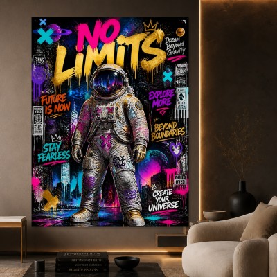 No Limits Astronaut – Modernes Wandbild Acrylglasbild