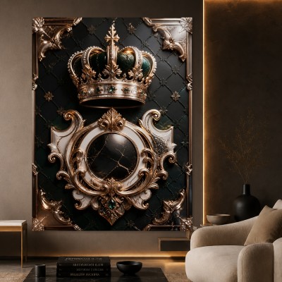 Königliche Krone – Luxus Wandbild oder Fine Art Print in Gold und Smaragd