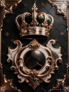 Königliche Krone – Luxus Wandbild oder Fine Art Print in Gold und Smaragd