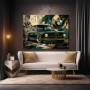 Klassischer BMW in Smaragdgrün – Designer Wandbild oder Canvas Print