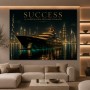 Success Skyline – Luxus Wandbild oder Canvas Print mit Yacht bei Nacht