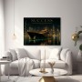 Success Skyline – Luxus Wandbild oder Canvas Print mit Yacht bei Nacht