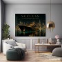 Success Skyline – Luxus Wandbild oder Canvas Print mit Yacht bei Nacht