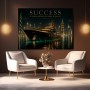 Success Skyline – Luxus Wandbild oder Canvas Print mit Yacht bei Nacht
