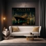 Success Skyline – Luxus Wandbild oder Canvas Print mit Yacht bei Nacht