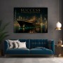 Success Skyline – Luxus Wandbild oder Canvas Print mit Yacht bei Nacht