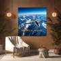 No Borders No Limits – Luxus Wandbild oder Leinwandbild mit Privatjet über Schneegipfeln