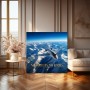 No Borders No Limits – Luxus Wandbild oder Leinwandbild mit Privatjet über Schneegipfeln