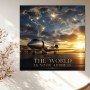 Global Jet – Luxus Wandbild oder Fine Art Print mit leuchtender Weltkarte