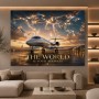 Global Jet Vision – Modernes Wandbild oder Fine Art Print mit Weltkarte