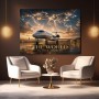 Global Jet Vision – Modernes Wandbild oder Fine Art Print mit Weltkarte