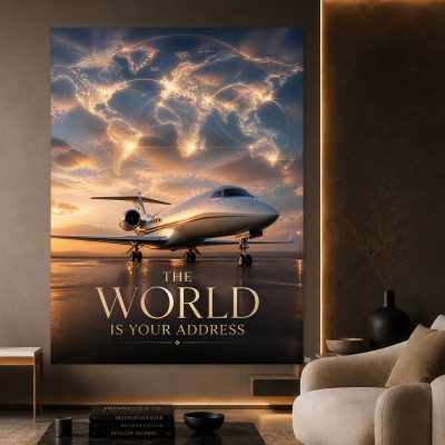 Global Jet Luxus Wandbild oder Fine Art Print
