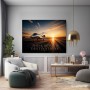 Luxus Wandbild oder Fine Art Print – Privatjet auf der Startbahn bei Sonnenuntergang