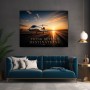Luxus Wandbild oder Fine Art Print – Privatjet auf der Startbahn bei Sonnenuntergang