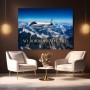 No Borders No Limits – Luxus Wandbild oder Fine Art Print mit Privatjet über Alpen