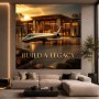Build a Legacy – Luxus Wandbild oder Fine Art Print mit Privatjet und Designervilla