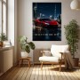 Roter Supersportwagen vor Dubai Skyline – Modernes Wandbild oder Fine Art Print