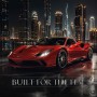 Luxus Wandbild oder Canvas Print – Roter Supersportwagen bei Nacht