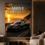 Luxus Wandbild oder Fine Art Print – Arrive Different Sportwagen an der Küste