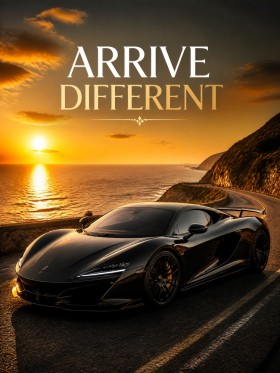 Luxus Wandbild oder Fine Art Print – Arrive Different Sportwagen an der Küste