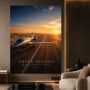 Private Jet bei Sonnenuntergang – Luxus Wandbild oder Fine Art Print