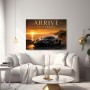 Arrive Different – Luxus Wandbild oder Fine Art Print mit Sportwagen an der Küste