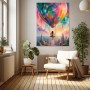Traumfahrt über der Fantasiestadt – Leinwandbild & Acrylglasbild