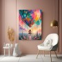 Traumfahrt über der Fantasiestadt – Leinwandbild & Acrylglasbild