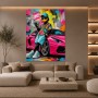 Pop Art Wandbild oder Canvas Print – Urbaner Luxus Duck mit pinkem Sportwagen