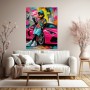 Pop Art Wandbild oder Canvas Print – Urbaner Luxus Duck mit pinkem Sportwagen
