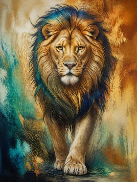 Majestätischer Löwe – Modernes Wandbild oder Fine Art Print