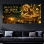 Das Glück belohnt die Mutigen – Luxus Wandbild oder Fine Art Print mit Löwe und Gold