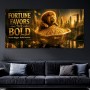 Goldener Löwe Fortune Favors The Bold – Luxus Wandbild oder Fine Art Print
