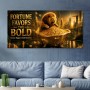 Goldener Löwe Fortune Favors The Bold – Luxus Wandbild oder Fine Art Print