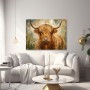 Schottisches Hochlandrind – Modernes Wandbild oder Fine Art Print in warmen Naturtönen