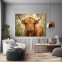 Schottisches Hochlandrind – Modernes Wandbild oder Fine Art Print in warmen Naturtönen