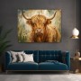 Schottisches Hochlandrind – Modernes Wandbild oder Fine Art Print in warmen Naturtönen